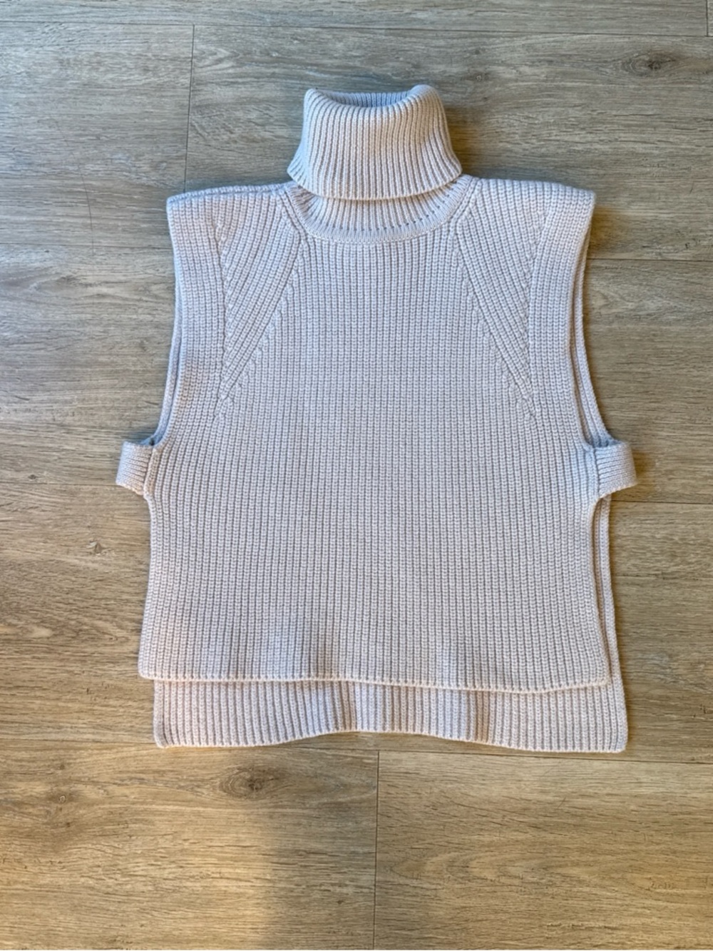 Isabel Marant Etoile Turtleneck Sweater Vest W/ Open Sides in Blush Nude 36